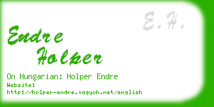 endre holper business card